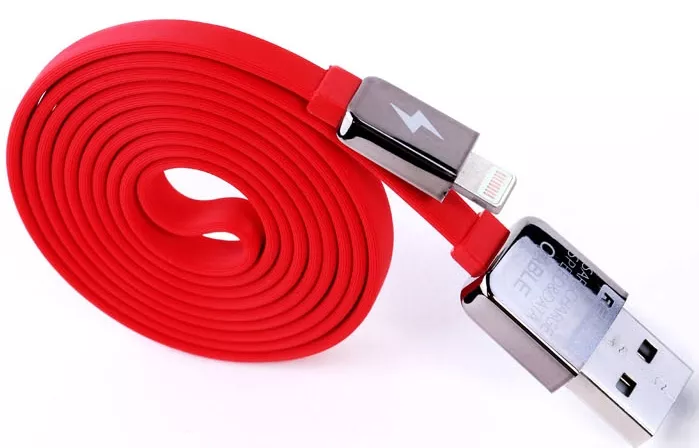 Кабель Remax Kingkong USB-A - Lightning 12w 2.4a 1м cable Red (RC-015i) - фото 2