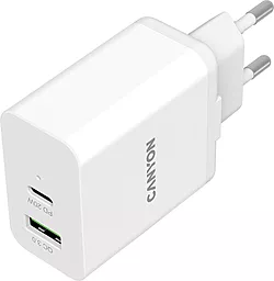 Мережевий зарядний пристрій Canyon H-20-03 20w PD USB-C/USB-A ports charger white (CNE-CHA20W03) - фото Мережевий зарядний пристрій Canyon H-20-03 20w PD USB-C/USB-A ports charger white (CNE-CHA20W03)