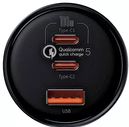 Автомобільний зарядний пристрій Baseus QC5 160W 3А Multi-Port 2xUSB-C-1xA + USB-C-C 100W 20V/5A Grey - мініатюра 3