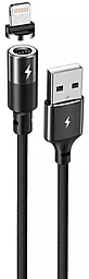Магнітний кабель для зарядки Remax RC-169th magnetic 3-in-1 USB-A to Type-C/Lightning/micro USB 12w 2.4a 1м сable black - фото Магнітний кабель для зарядки Remax RC-169th magnetic 3-in-1 USB-A to Type-C/Lightning/micro USB 12w 2.4a 1м сable black