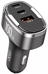 Автомобильное зарядное устройство XO CC61 100w PD/QC4.0 2xUSB-C/USB-A ports car charger black - фото Автомобильное зарядное устройство XO CC61 100w PD/QC4.0 2xUSB-C/USB-A ports car charger black