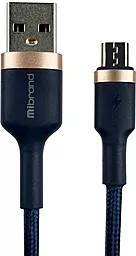 Кабель USB Mibrand Metal Braided MI-71 12W 2.4A Micro USB Cable Navy Blue