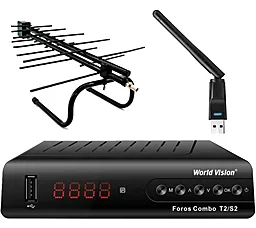 Комплект цифрового ТВ World Vision Foros Combo + антенна + адаптер WIFI - фото Комплект цифрового ТВ World Vision Foros Combo + антенна + адаптер WIFI