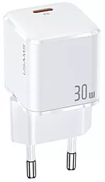 Сетевое зарядное устройство Usams T45 UX Series USB-C PD&QC3.0 30W 3A with Lightning-Type-C cable White - миниатюра 2