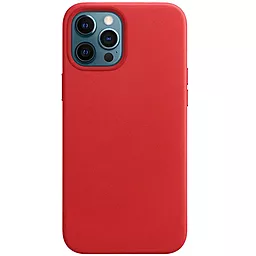 Чехол Apple Leather Case without Logo для iPhone 12 Pro Max Red