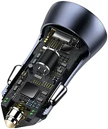 Автомобільний зарядний пристрій з швидкою зарядкою Baseus Golden Contactor Pro Dual USB-A/USB-C ports 40w QC 5A + USB-C/Lightning cable black (TZCCJD-B0G) - мініатюра 6