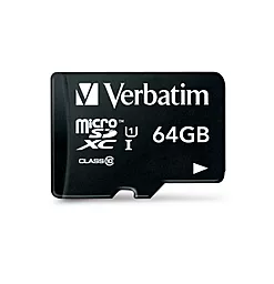 Карта пам'яті Verbatim microSDXC 64GB Class 10 UHS-I U1 V10 + SD-адаптер (44084) - мініатюра 2