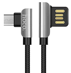 Кабель Hoco U42 Exquisite Steel USB-A - micro USB 12w 2.4a 1.2м cable Black - фото Кабель Hoco U42 Exquisite Steel USB-A - micro USB 12w 2.4a 1.2м cable Black