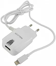 Сетевое зарядное устройство Walker WH-13 1a USB-A car charger + Lightning cable white - фото Сетевое зарядное устройство Walker WH-13 1a USB-A car charger + Lightning cable white