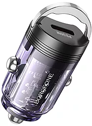 Автомобильное зарядное устройство Borofone BZ29 Ray 30w PD USB-C ports charger transparent purple - фото Автомобильное зарядное устройство Borofone BZ29 Ray 30w PD USB-C ports charger transparent purple