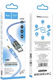 Аудіо кабель Hoco UPA25 Transparent Aux mini Jack 3.5 mm - USB Type-C M/M Cable 1 м blue - мініатюра 4