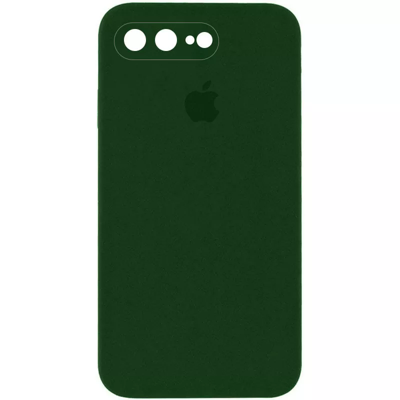Чехол Silicone Case Full Camera Square для Apple iPhone 7 Plus, iPhone 8 Plus Army Green - фото 1