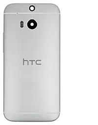 Задняя крышка корпуса HTC One M8 со стеклом камеры Silver - фото Задняя крышка корпуса HTC One M8 со стеклом камеры Silver