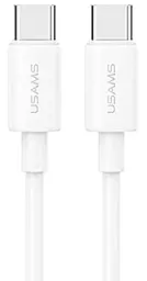 Кабель Usams SJ711 USB Type-C - Type-C 60w 3a 1м PD cable White - фото Кабель Usams SJ711 USB Type-C - Type-C 60w 3a 1м PD cable White
