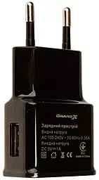 Сетевое зарядное устройство Grand-X 1a home charger + micro USB cable black (CH-765UMB) - миниатюра 2