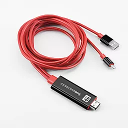 Видео переходник (адаптер) Hoco Lightning - HDMI 2m (UA4) Black / Red - миниатюра 5