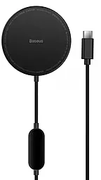 Беспроводное (индукционное) зарядное устройство Baseus Simple Mini2 Magnetic Wireless Charger 15W for iPhone 12/13 Black (CCJJ010001) - миниатюра 2