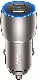 Автомобильное зарядное устройство XO CC51 40w PD 2xUSB-C ports car charger grey