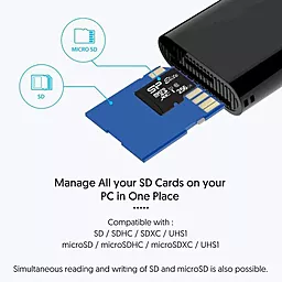 Кардрідер Silicon Power Combo Card Reader USB 3.2 Gen 1 Black (SPU3AT5REDEL300K) - мініатюра 3