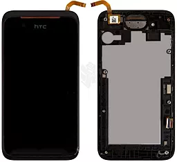 Дисплей HTC Desire 210 (d210h) с тачскрином и рамкой, Black