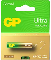 Батарейки GP AAA LR03 Ultra Alkaline (24AU21-SB2 / 4891199218101) 2шт - фото Батарейки GP AAA LR03 Ultra Alkaline (24AU21-SB2 / 4891199218101) 2шт