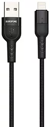Кабель Borofone BU17 Starlight USB-A - Lightning 12w 2.4a 1.2м cable Black - фото Кабель Borofone BU17 Starlight USB-A - Lightning 12w 2.4a 1.2м cable Black