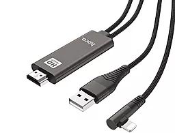 Видео переходник (адаптер) Hoco Lightning Cable - HDMI 2m Black (UA14) - миниатюра 2
