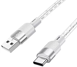 Кабель Hoco Crystal Junction USB-A - Type-C 15w 3a 1м cable Gray - мініатюра 3 Кабель Hoco Crystal Junction USB-A - Type-C 15w 3a 1м cable Gray - мініатюра 3