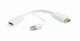 Видео переходник (адаптер) HDMI - DisplayPort - USB 0.15m белый (DSC-HDMI-DP-W) Cablexpert - фото Видео переходник (адаптер) HDMI - DisplayPort - USB 0.15m белый (DSC-HDMI-DP-W) Cablexpert