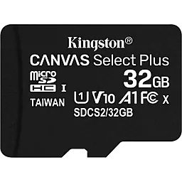Карта памяти Kingston microSDHC 32GB Canvas Select Plus Class 10 UHS-I U1 V10 A1 + SD-адаптер (SDCS2/32GB) - миниатюра 2