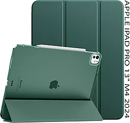 Чехол для планшета BeCover Tri Fold Hard для Apple iPad Pro 13" M4 2024 Dark Green (711731) - фото Чехол для планшета BeCover Tri Fold Hard для Apple iPad Pro 13" M4 2024 Dark Green (711731)