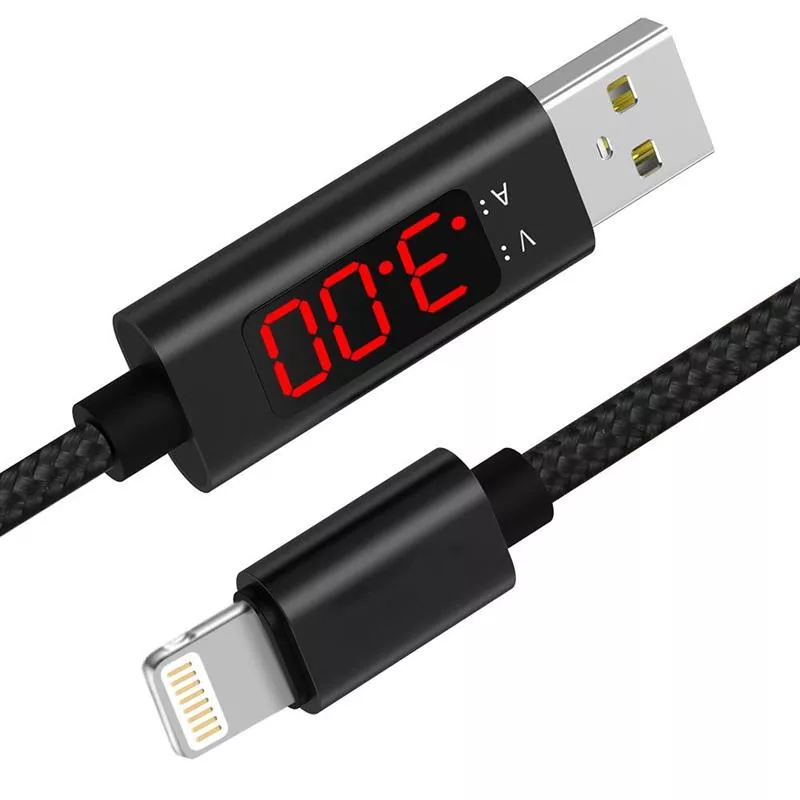Кабель XoKo Display USB-A - Lightning 12w 2.4a 1.5м cable Black (SC-150i) - фото 1