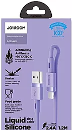 USB Кабель Joyroom Silicone S-1224N2 USB Type-C Cable 1.2м 2.4A Purple - мініатюра 5