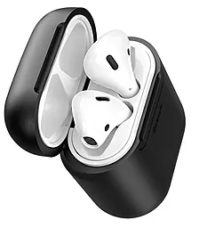 Силиконовый чехол Baseus для беспроводной зарядки Apple AirPods 1/2 Black  - миниатюра 4