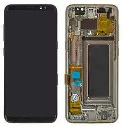 Дисплей Samsung Galaxy S8 G950 с тачскрином и рамкой, (OLED), Gold