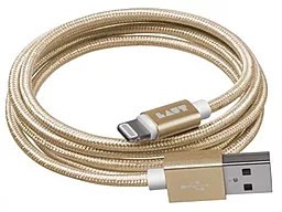 Кабель Laut LINK Metallics USB-A - Lightning 12w 2.4a 1.2м cable Gold (LAUTLKMLTN1.2GD) - фото Кабель Laut LINK Metallics USB-A - Lightning 12w 2.4a 1.2м cable Gold (LAUTLKMLTN1.2GD)