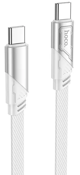 Кабель Hoco U119 Machine USB Type-C - Type-C 60w 3a 1.2м PD cable Gray - фото 1
