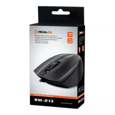 Комп'ютерна мишка REAL-EL RM-213 Black - фото 2