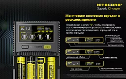 Зарядний пристрій Nitecore SC4 з LED дисплеєм - мініатюра 10