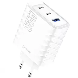Сетевое зарядное устройство Proove 65w GaN PD 2xUSB-C/USB-A ports fast charger white (WCSS60120002) - фото Сетевое зарядное устройство Proove 65w GaN PD 2xUSB-C/USB-A ports fast charger white (WCSS60120002)