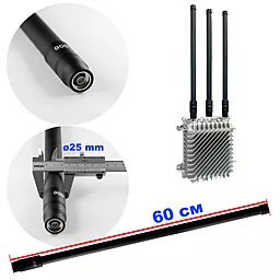 Антенна всенаправленная, 800-900 MHz, 50W, 3-7 dBi, d-25 mm, 60 cm, NJ - фото Антенна всенаправленная, 800-900 MHz, 50W, 3-7 dBi, d-25 mm, 60 cm, NJ