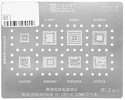 BGA трафарет (для реболлинга) Amaoe SU2 for Spreadtrum CPU 0.12 мм V2.0 - фото BGA трафарет (для реболлинга) Amaoe SU2 for Spreadtrum CPU 0.12 мм V2.0