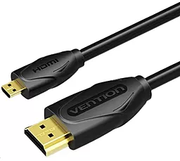 Видеокабель Micro HDMI - HDMI v2.0 4k 60hz 2m black (VAA-D03-B200) Vention - фото Видеокабель Micro HDMI - HDMI v2.0 4k 60hz 2m black (VAA-D03-B200) Vention