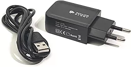 Сетевое зарядное устройство PowerPlant W-280 2a home charger + micro USB cable black (SC230037)