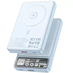 Повербанк Hoco Q18 Tourer Magsafe 10000 mAh 22.5W Blue - фото Повербанк Hoco Q18 Tourer Magsafe 10000 mAh 22.5W Blue