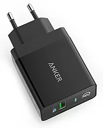 Сетевое зарядное устройство с быстрой зарядкой Anker Powerport+1 QC3.0 3A + Micro USB Black (B2013L11) - миниатюра 2