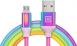 Кабель REAL-EL Premium USB-A - micro USB 12w 2.4a 1м cable Rainbow (EL123500052) - фото Кабель REAL-EL Premium USB-A - micro USB 12w 2.4a 1м cable Rainbow (EL123500052)
