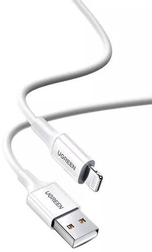 Кабель UGreen US155 USB-A - Lightning 12w 2.4a 2м cable White (20730) - фото 2