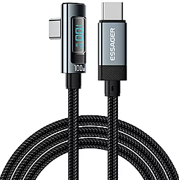 USB PD Кабель Essager Haochen Bend 100W USB Type-C - Type-C Cable Black (ES-X47)
