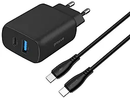 Сетевое зарядное устройство Proove Silicone Power 2 30w USB-C/USB-A ports fast charger + USB-C to USB-C cable black (WCSP23011001) - фото Сетевое зарядное устройство Proove Silicone Power 2 30w USB-C/USB-A ports fast charger + USB-C to USB-C cable black (WCSP23011001)